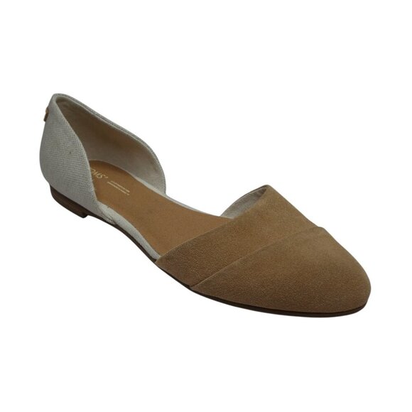 Toms Jutti Brown Suede D'orsay Flats Womens 10 - Picture 1 of 13
